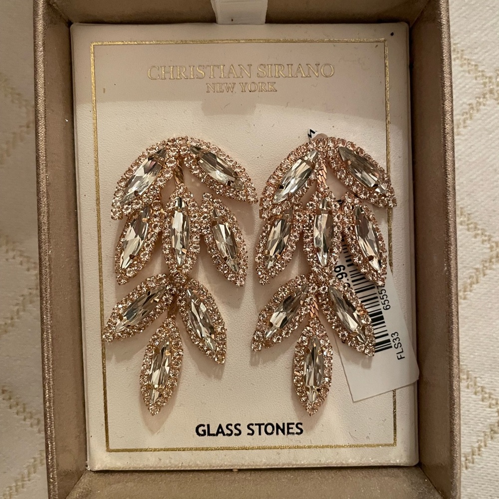 Glass Stone Drop statement earrings